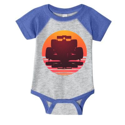 Racing Car Retro Sunset Emblem Infant Baby Jersey Bodysuit