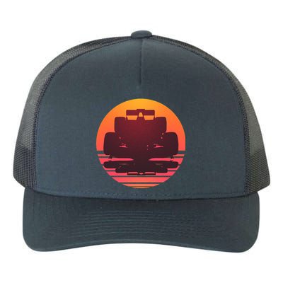 F1 Formula 1 Racing Car Retro Sunset Emblem Yupoong Adult 5-Panel Trucker Hat