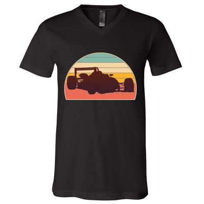Racing Car Retro Vintage Colors V-Neck T-Shirt