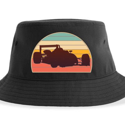 Racing Car Retro Vintage Colors Sustainable Bucket Hat