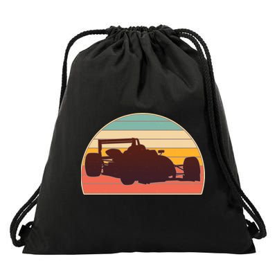 Racing Car Retro Vintage Colors Drawstring Bag