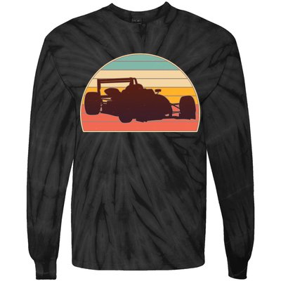 Racing Car Retro Vintage Colors Tie-Dye Long Sleeve Shirt