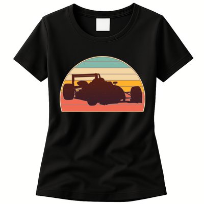 Racing Car Retro Vintage Colors Womens T-Shirt