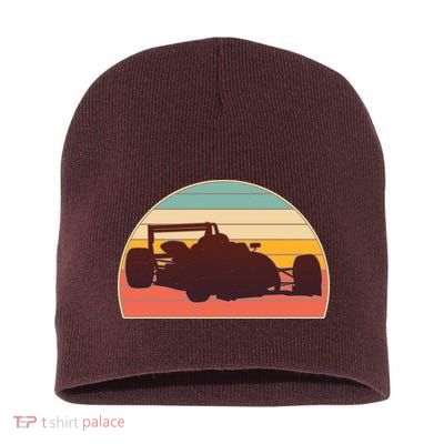 Racing Car Retro Vintage Colors Short Acrylic Beanie