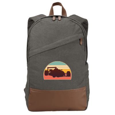 Racing Car Retro Vintage Colors Cotton Canvas Backpack