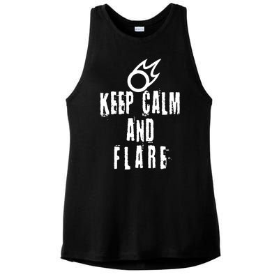 FF14 Black Mage Keep Calm And Flare Ladies PosiCharge Tri-Blend Wicking Tank