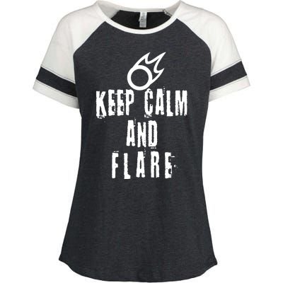 FF14 Black Mage Keep Calm And Flare Enza Ladies Jersey Colorblock Tee