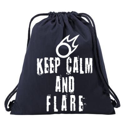 FF14 Black Mage Keep Calm And Flare Drawstring Bag