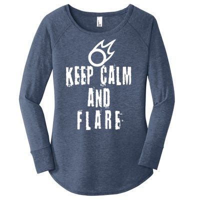 FF14 Black Mage Keep Calm And Flare Women's Perfect Tri Tunic Long Sleeve Shirt