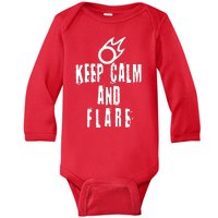 FF14 Black Mage Keep Calm And Flare Baby Long Sleeve Bodysuit