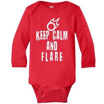 FF14 Black Mage Keep Calm And Flare Baby Long Sleeve Bodysuit