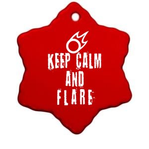 FF14 Black Mage Keep Calm And Flare Ceramic Star Ornament