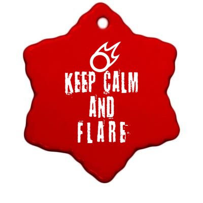 FF14 Black Mage Keep Calm And Flare Ceramic Star Ornament