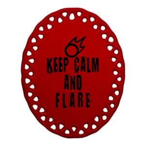 FF14 Black Mage Keep Calm And Flare Ceramic Oval Ornament