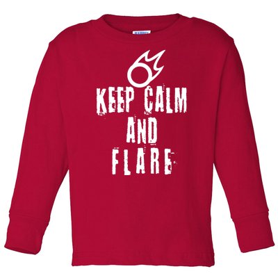 FF14 Black Mage Keep Calm And Flare Toddler Long Sleeve Shirt