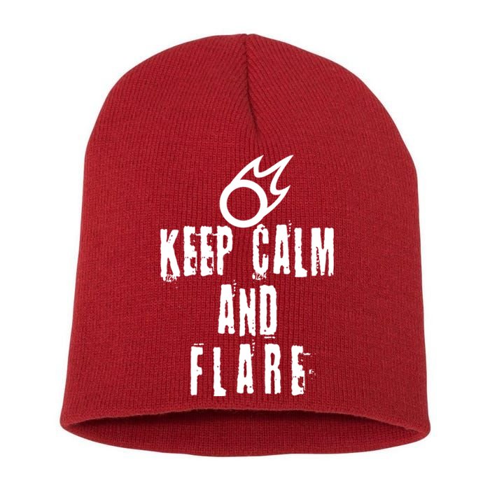 FF14 Black Mage Keep Calm And Flare Short Acrylic Beanie