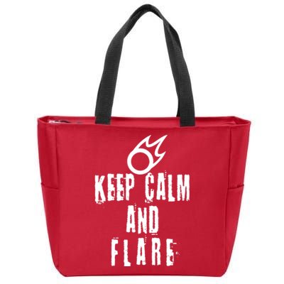 FF14 Black Mage Keep Calm And Flare Zip Tote Bag