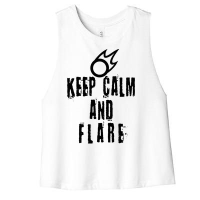 FF14 Black Mage Keep Calm And Flare Women's Racerback Cropped Tank