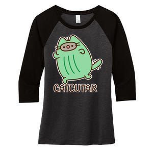 FF14 Cats Catcatar Women's Tri-Blend 3/4-Sleeve Raglan Shirt