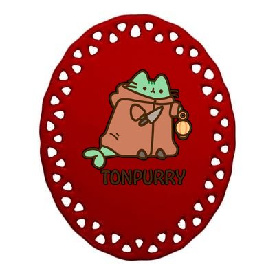 FF14 Cats Tonpurry Ceramic Oval Ornament