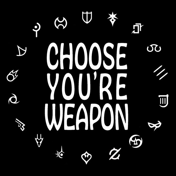 FF14 Class Icons Choose Your Weapons 7-Panel Snapback Hat