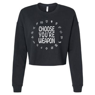 FF14 Class Icons Choose Your Weapons Cropped Pullover Crew