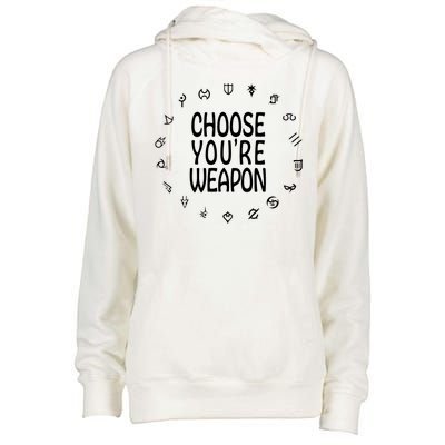 FF14 Class Icons Choose Your Weapons Womens Funnel Neck Pullover Hood