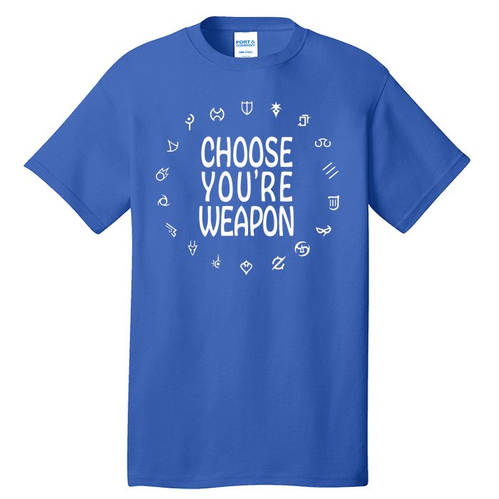 FF14 Class Icons Choose Your Weapons Tall T-Shirt