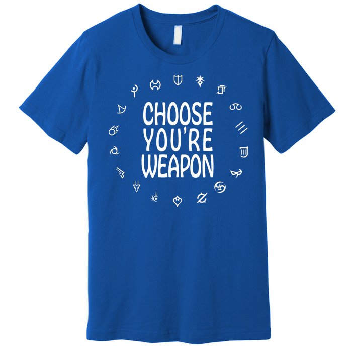 FF14 Class Icons Choose Your Weapons Premium T-Shirt