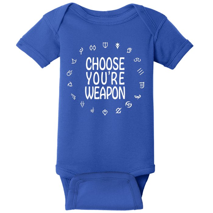 FF14 Class Icons Choose Your Weapons Baby Bodysuit