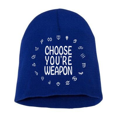 FF14 Class Icons Choose Your Weapons Short Acrylic Beanie