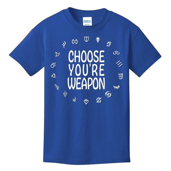 FF14 Class Icons Choose Your Weapons Kids T-Shirt