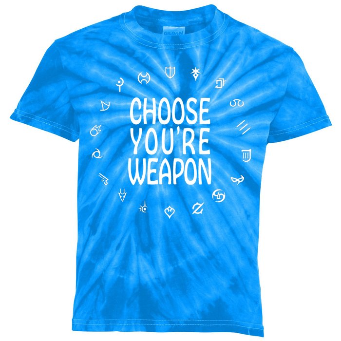 FF14 Class Icons Choose Your Weapons Kids Tie-Dye T-Shirt