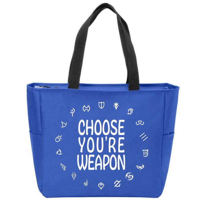 FF14 Class Icons Choose Your Weapons Zip Tote Bag