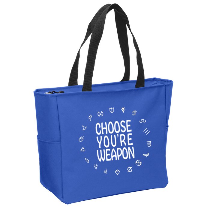 FF14 Class Icons Choose Your Weapons Zip Tote Bag