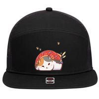 FF14 Fat Lazy Cat 7 Panel Mesh Trucker Snapback Hat