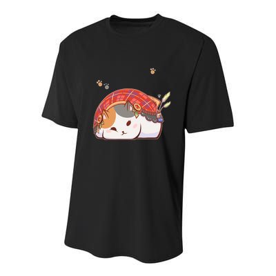 FF14 Fat Lazy Cat Youth Performance Sprint T-Shirt