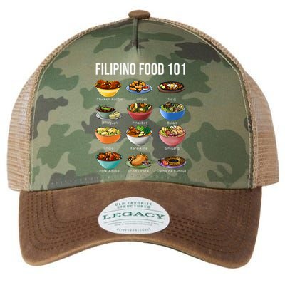 Filipino Food 101 Popular Pinoy Food Funny Cool Filipino Legacy Tie Dye Trucker Hat