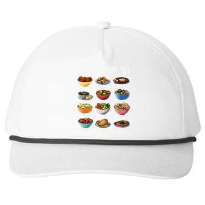 Filipino Food 101 Popular Pinoy Food Funny Cool Filipino Snapback Five-Panel Rope Hat