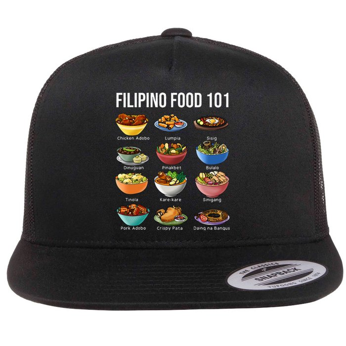 Filipino Food 101 Popular Pinoy Food Funny Cool Filipino Flat Bill Trucker Hat