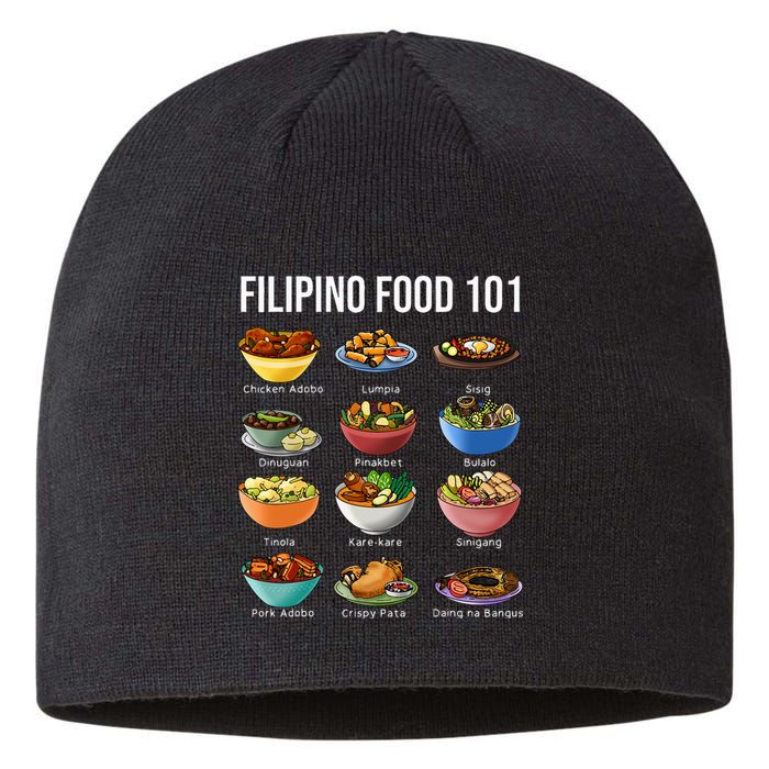 Filipino Food 101 Popular Pinoy Food Funny Cool Filipino Sustainable Beanie