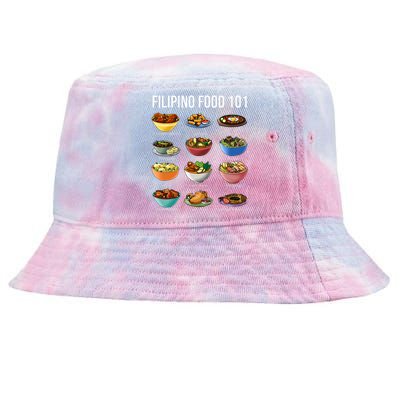 Filipino Food 101 Popular Pinoy Food Funny Cool Filipino Tie-Dyed Bucket Hat