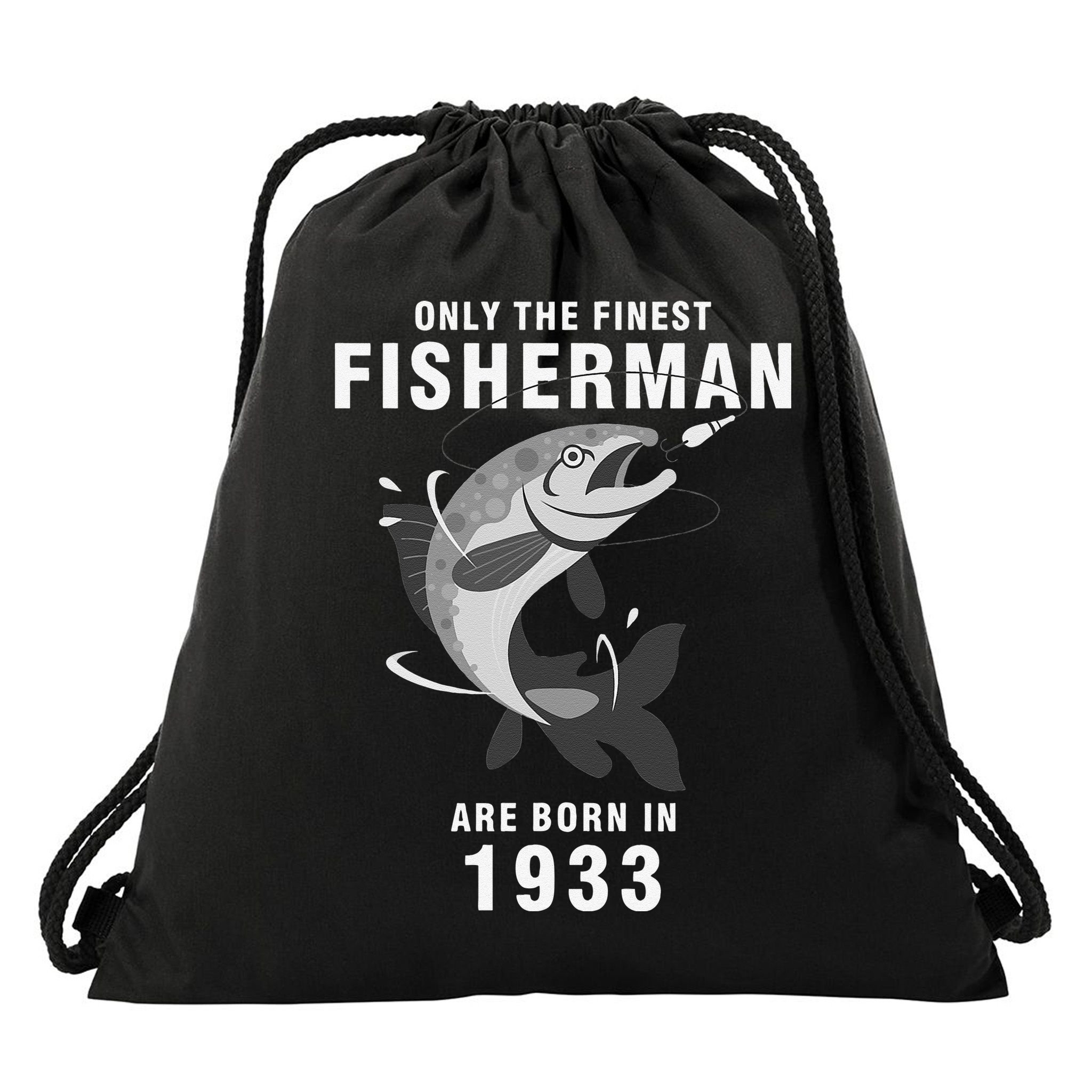 Fishing Fisherman 1933 87th Birthday Are Born In 1933 Drawstring Bag