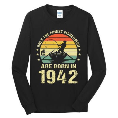 Fishing Fisherman 1942 80th Birthday Gift For 80 Year Old Tall Long Sleeve T-Shirt