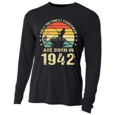 Fishing Fisherman 1942 80th Birthday Gift For 80 Year Old Cooling Performance Long Sleeve Crew