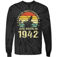 Fishing Fisherman 1942 80th Birthday Gift For 80 Year Old Tie-Dye Long Sleeve Shirt