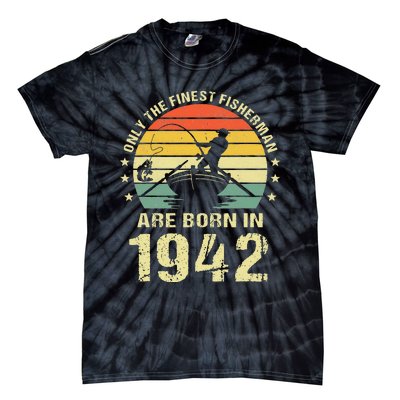 Fishing Fisherman 1942 80th Birthday Gift For 80 Year Old Tie-Dye T-Shirt