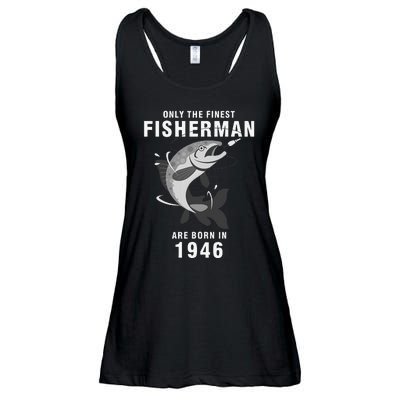 Fishing Fisherman 1946 74th Birthday Are Born In 1946 Ladies Essential Flowy Tank