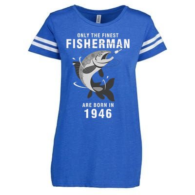 Fishing Fisherman 1946 74th Birthday Are Born In 1946 Enza Ladies Jersey Football T-Shirt