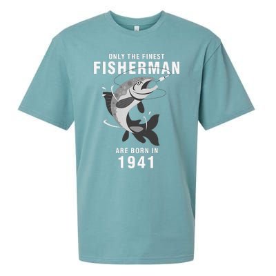 Fishing Fisherman 1941 79th Birthday Are Born In 1941 Sueded Cloud Jersey T-Shirt